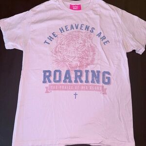 The Heavens Are Roaring Graphic Tee - Pink & Blue
